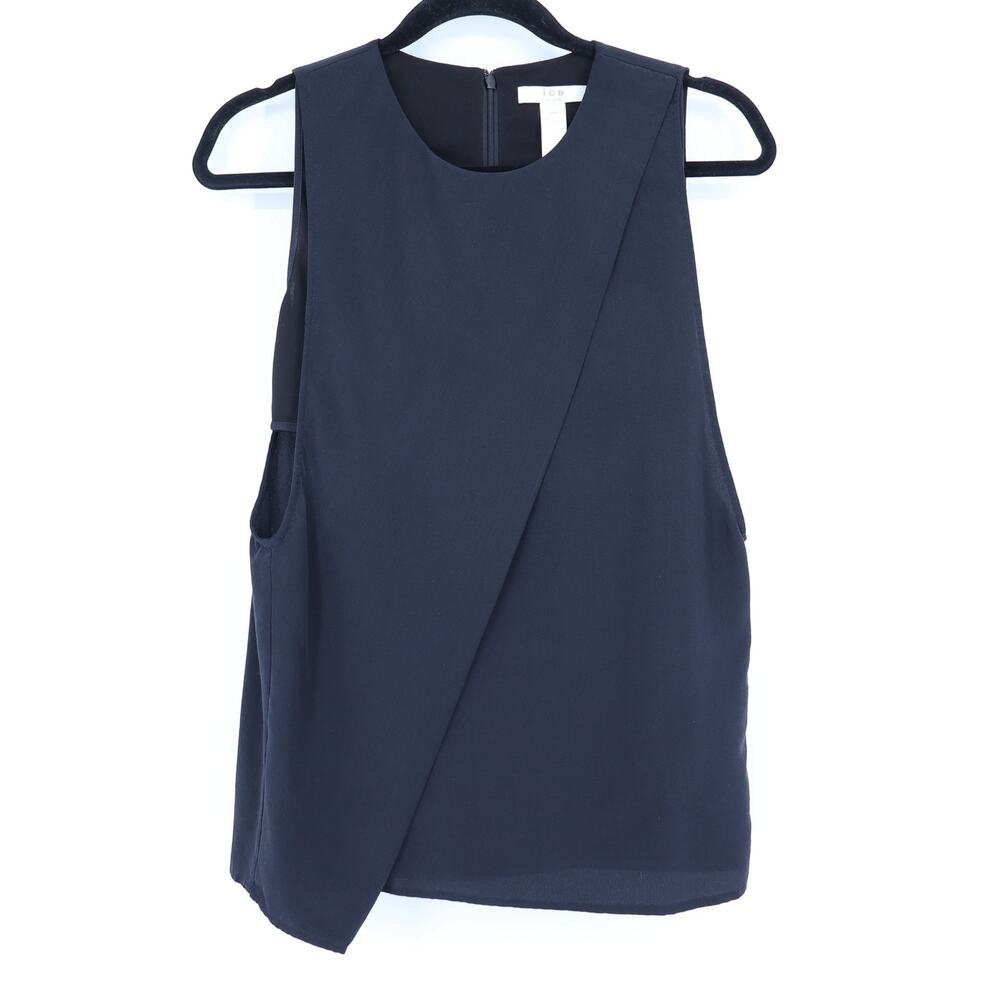 ICB NEW YORK Saki Tanaka Silk Wrap Tank Black Sleeveless Top Women's S